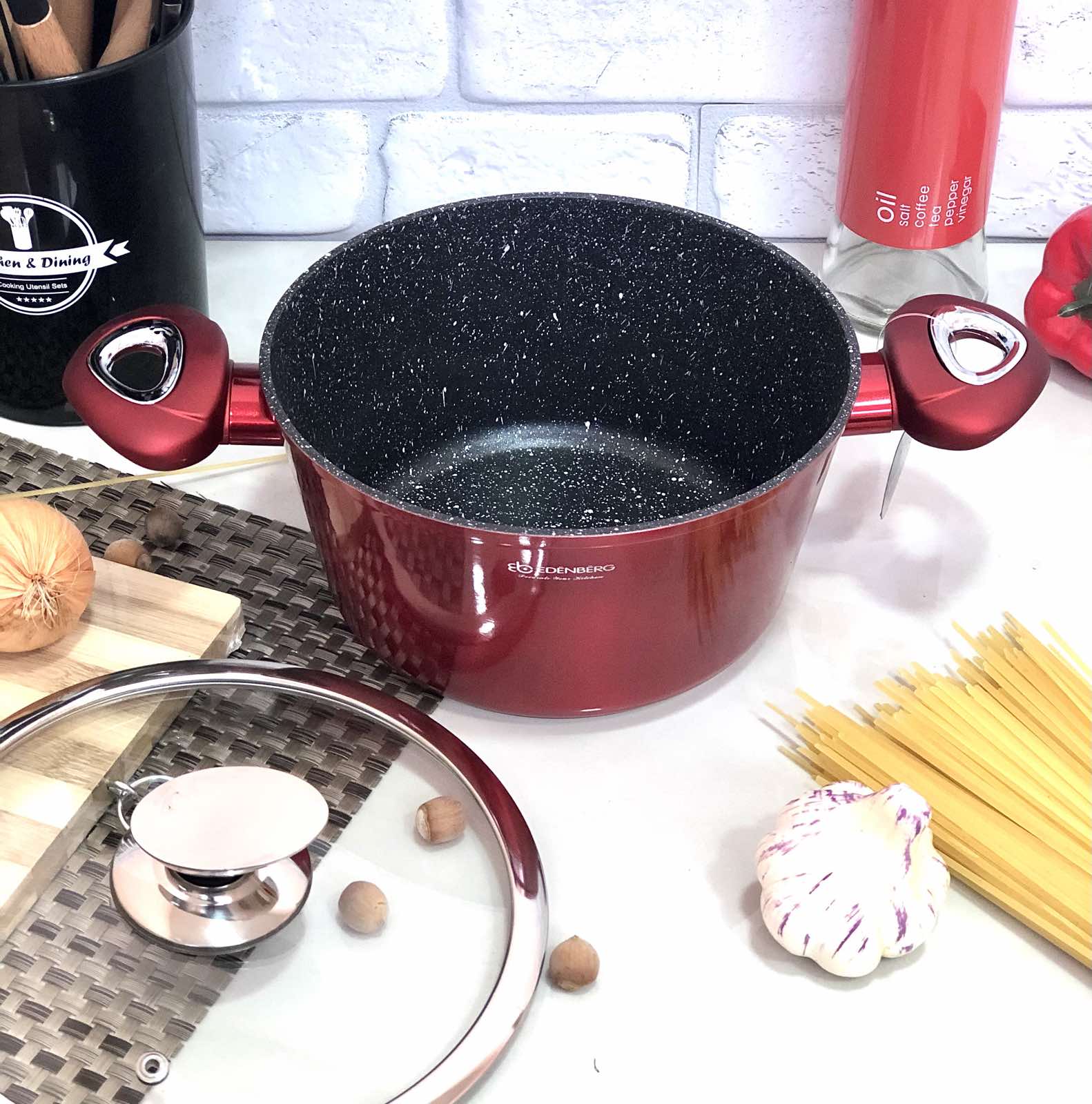 Кастрюля Edenberg Burgundy Metallic Line EB - 7408 - 2,6 л ✅ базовая цена $19.94 ✔ Опт ✔ Скидки ✔ Заходите! - Интернет-магазин ✅ Фортуна-опт ✅