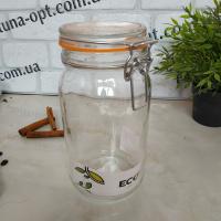 Банка с крышкой на зажиме Ecomo Бугель 1500 мл 22507 ✅ базовая цена 90.58 грн. ✔ Опт ✔ Акции ✔ Заходите! - Интернет-магазин Fortuna-opt.com.ua.