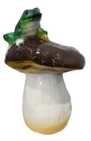 Гриб с лягушкой из керамики 1706/1 ➜ Оптом и в розницу ✅ актуальная цена -Интернет магазин ✅ Фортуна ✅