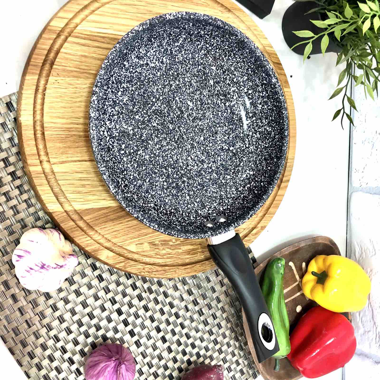 Сковорода с антипригарным гранитным покрытием 22 см - Benson BN 510  ✅ базовая цена $8.81 ✔ Опт ✔ Скидки ✔ Заходите! - Интернет-магазин ✅ Фортуна-опт ✅