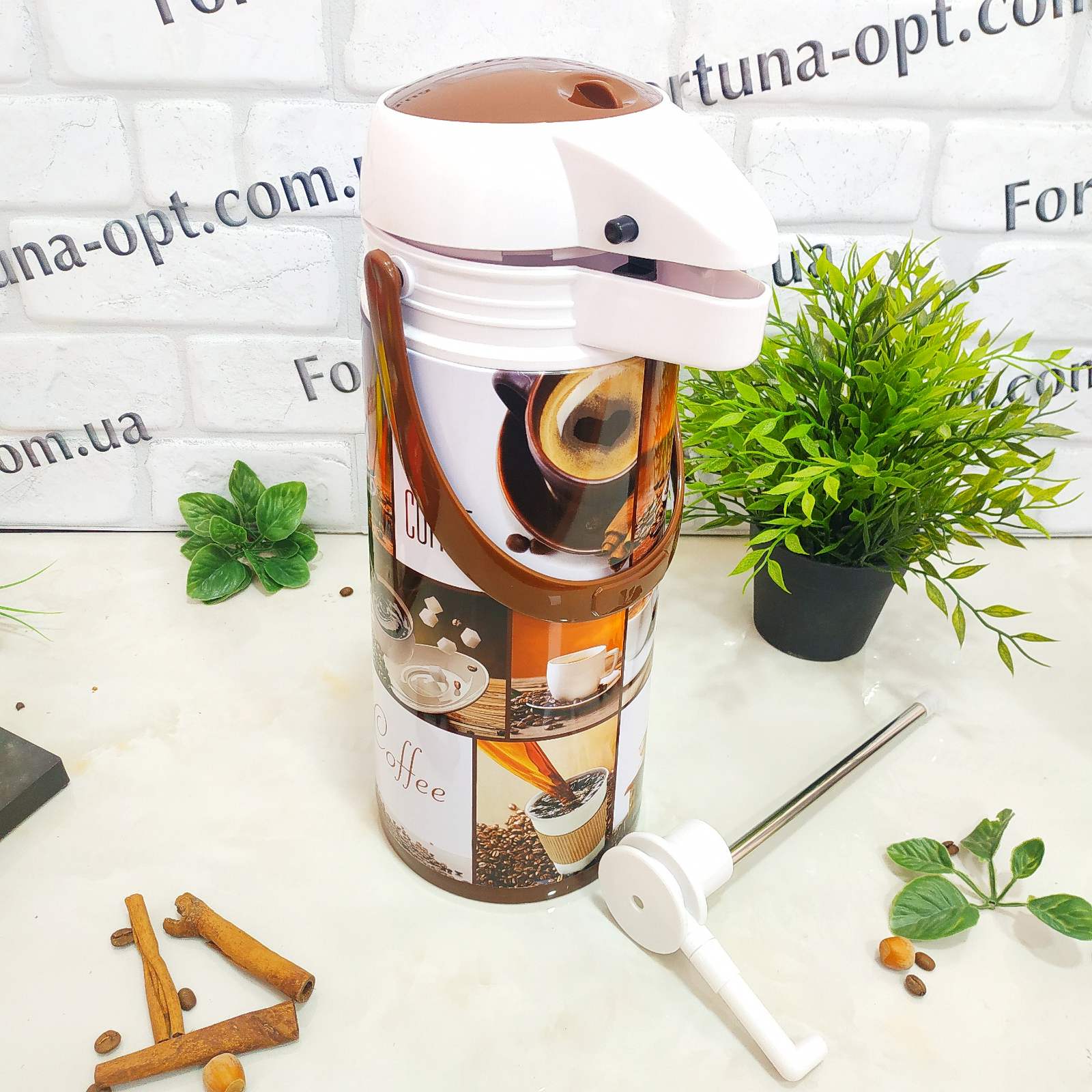 Термос стеклянный с помпой 1,9 л стекло Stenson - 0756 ➜ фото ➜ розн цена $10.08 - Интернет-магазин ✅ Fortuna-opt.com.ua. ✅ 