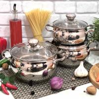 Набор кастрюль яблочной формы Edenberg EB - 1118 ➜ Оптом и в розницу ✅ актуальная цена - Интернет магазин ✅ Фортуна ✅