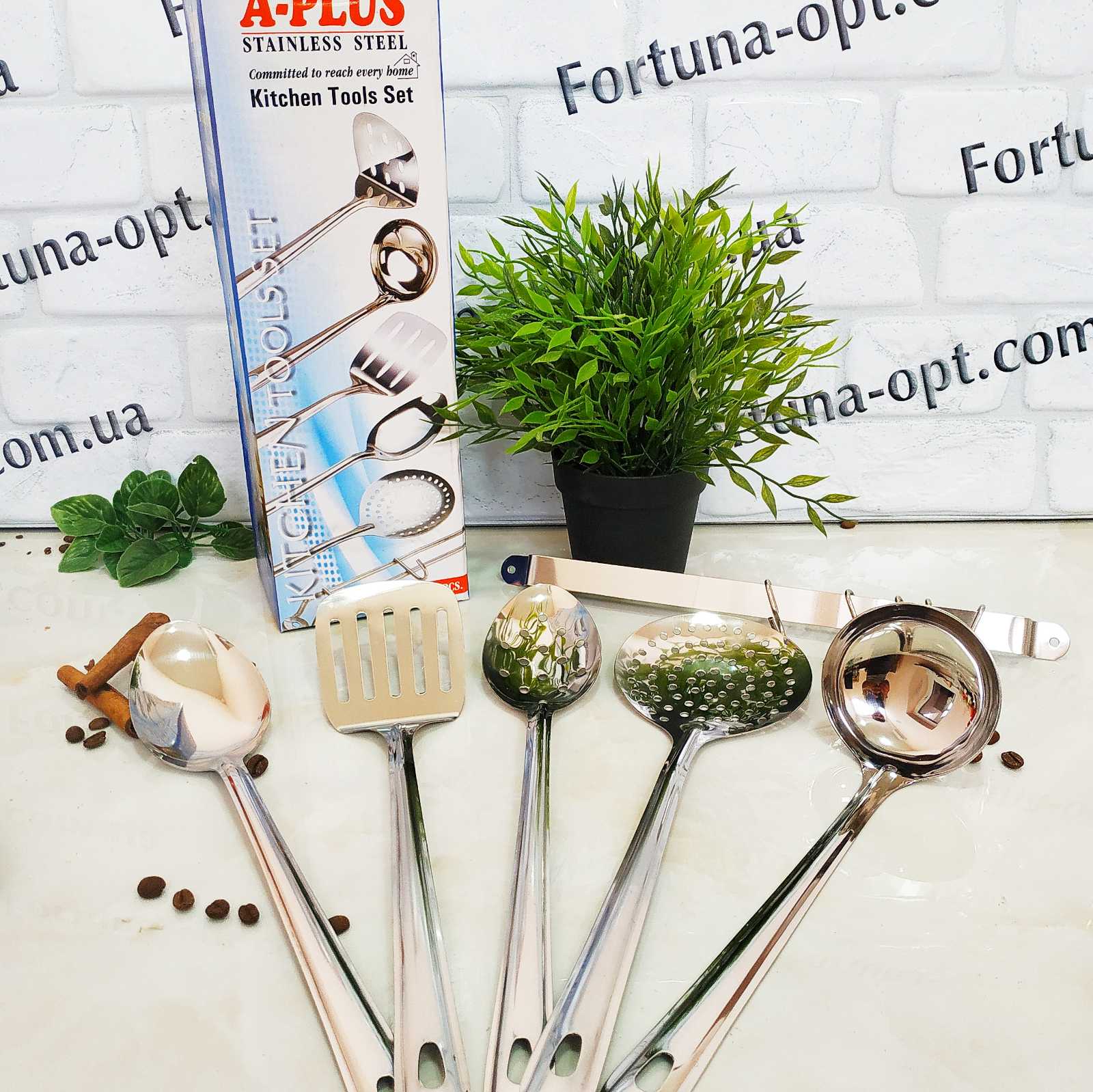 Набор кухонный A-Plus на планке из 6 предметов - 0884 ✅ базовая цена $5.71 ✔ Опт ✔ Скидки ✔ Заходите! - Интернет-магазин ✅ Фортуна-опт ✅