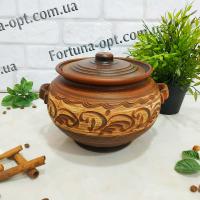   Бульйонник большой красная глина 2,5 л 7752 ➜ Оптом и в розницу ✅ актуальная цена - Интернет магазин ✅ Фортуна ✅