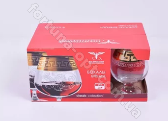 Набор бокалов для бренди 6 шт Греческий узор GE 03-483 250 мл ➜ Оптом и в розницу ✅ актуальная цена -Интернет магазин ✅  Фортуна ✅