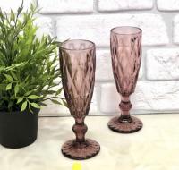 Бокал для шампанского 150 гр Purple Red 1 шт. А-Плюс 9008 ➜ Оптом и в розницу ✅ актуальная цена -Интернет магазин ✅ Фортуна ✅ 