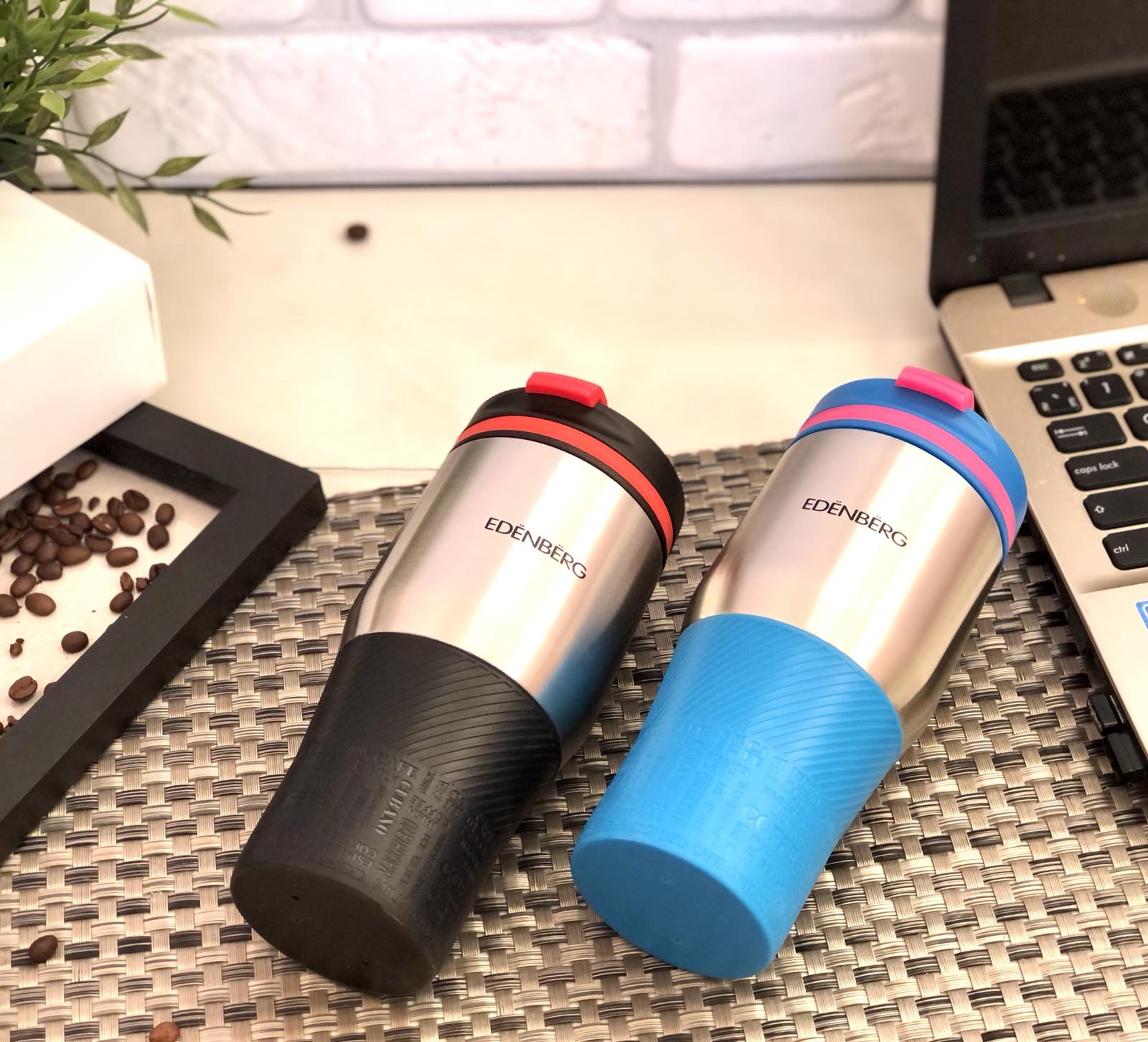 Термокружка с силиконовой вставкой Edenberg EB - 631 - 0,38 л ➜ фото ➜ розн цена $6.81 - Интернет-магазин ✅ Fortuna-opt.com.ua. ✅