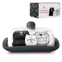 Масленка керам Мурчики  3397-19 ✅ базовая цена 125.84 грн. ✔ Опт ✔ Акции ✔ Заходите! - Интернет-магазин Fortuna-opt.com.ua.