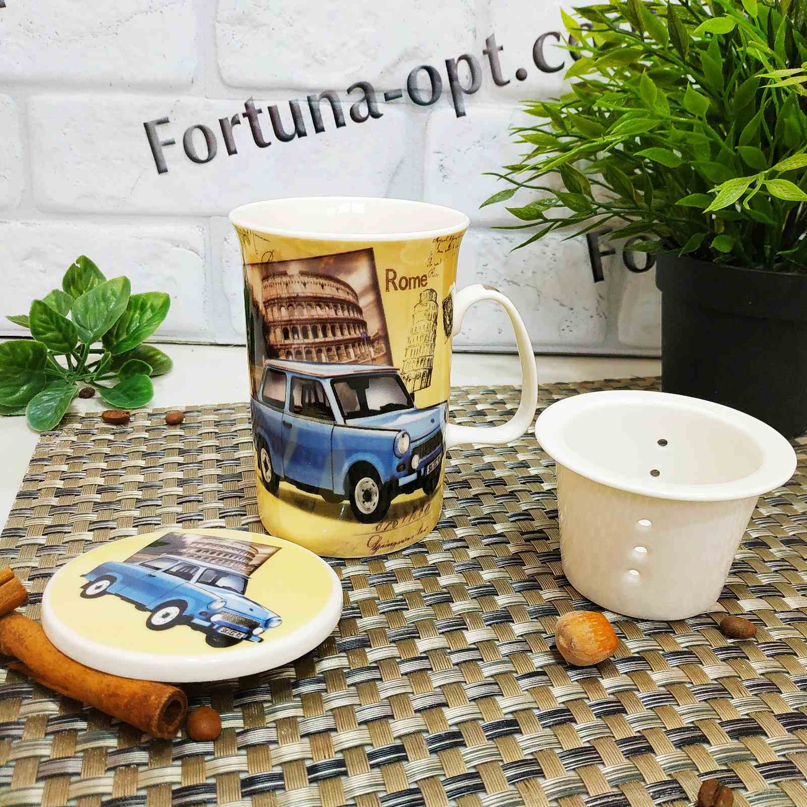 Чашка заварочная фарфор 320 мл Авто 2052-3  ✅ базовая цена 109.74 грн. ✔ Опт ✔ Скидки ✔ Заходите! - Интернет-магазин ✅ Фортуна-опт ✅