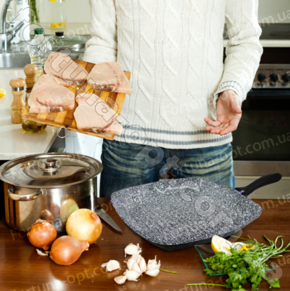 Сковорода-гриль с гранитным покрытием Edenberg EB - 3316 - 28см ✅ базовая цена $14.73 ✔ Опт ✔ Скидки ✔ Заходите! - Интернет-магазин ✅ Фортуна-опт ✅