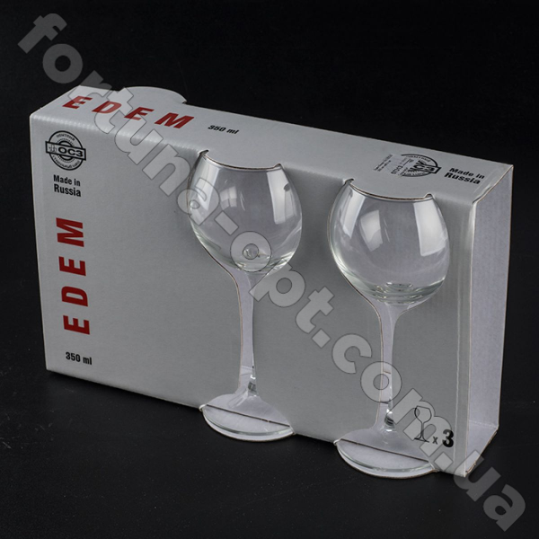 Набор бокалов для вина Эдем 350 мл 3 шт. - 1820 ✅ базовая цена 96.10 грн. ✔ Опт ✔ Скидки ✔ Заходите! - Интернет-магазин ✅ Фортуна-опт ✅