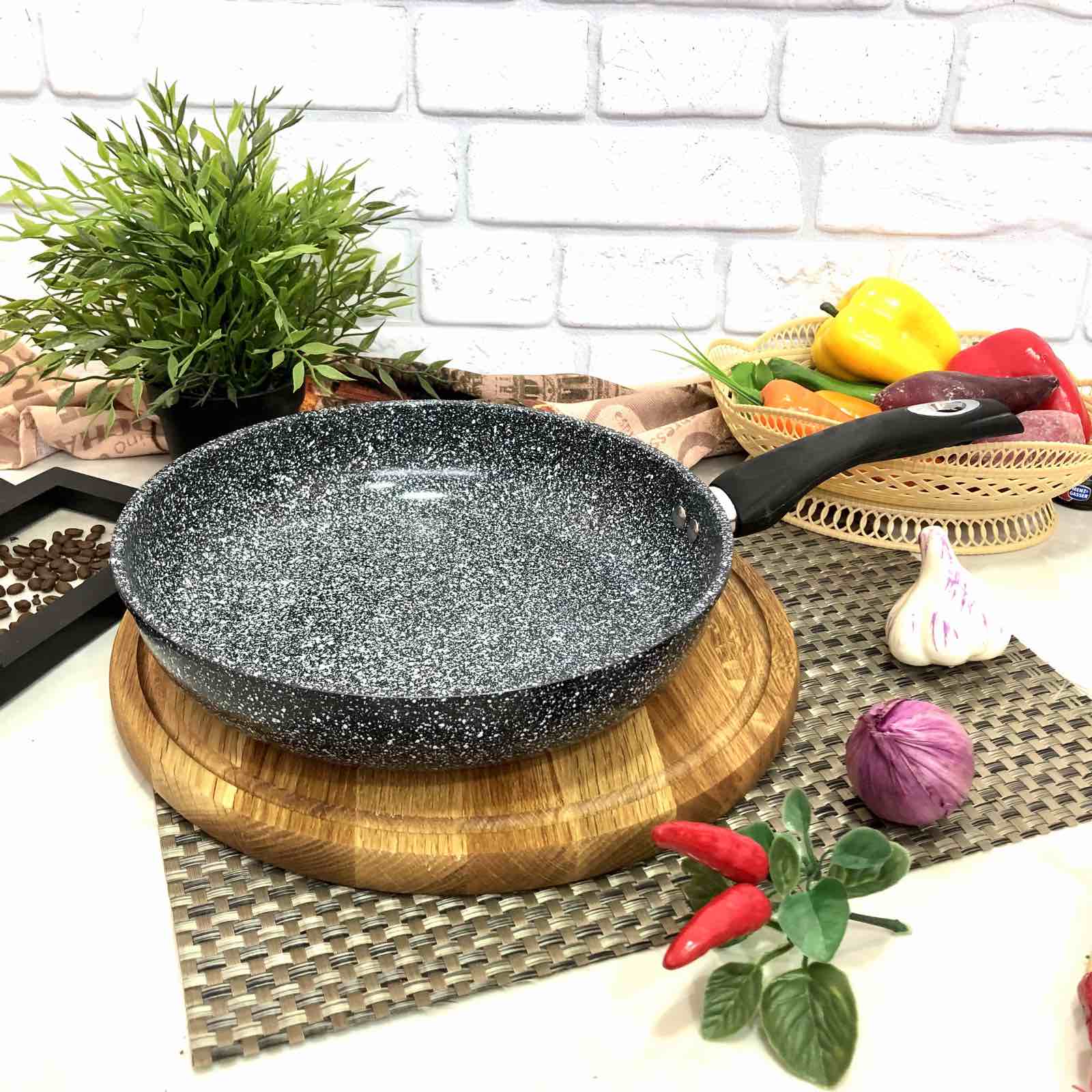 Сковорода с антипригарным гранитным покрытием 26*6см Benson- 512 ✅ базовая цена $12.15 ✔ Опт ✔ Скидки ✔ Заходите! - Интернет-магазин ✅ Фортуна-опт ✅