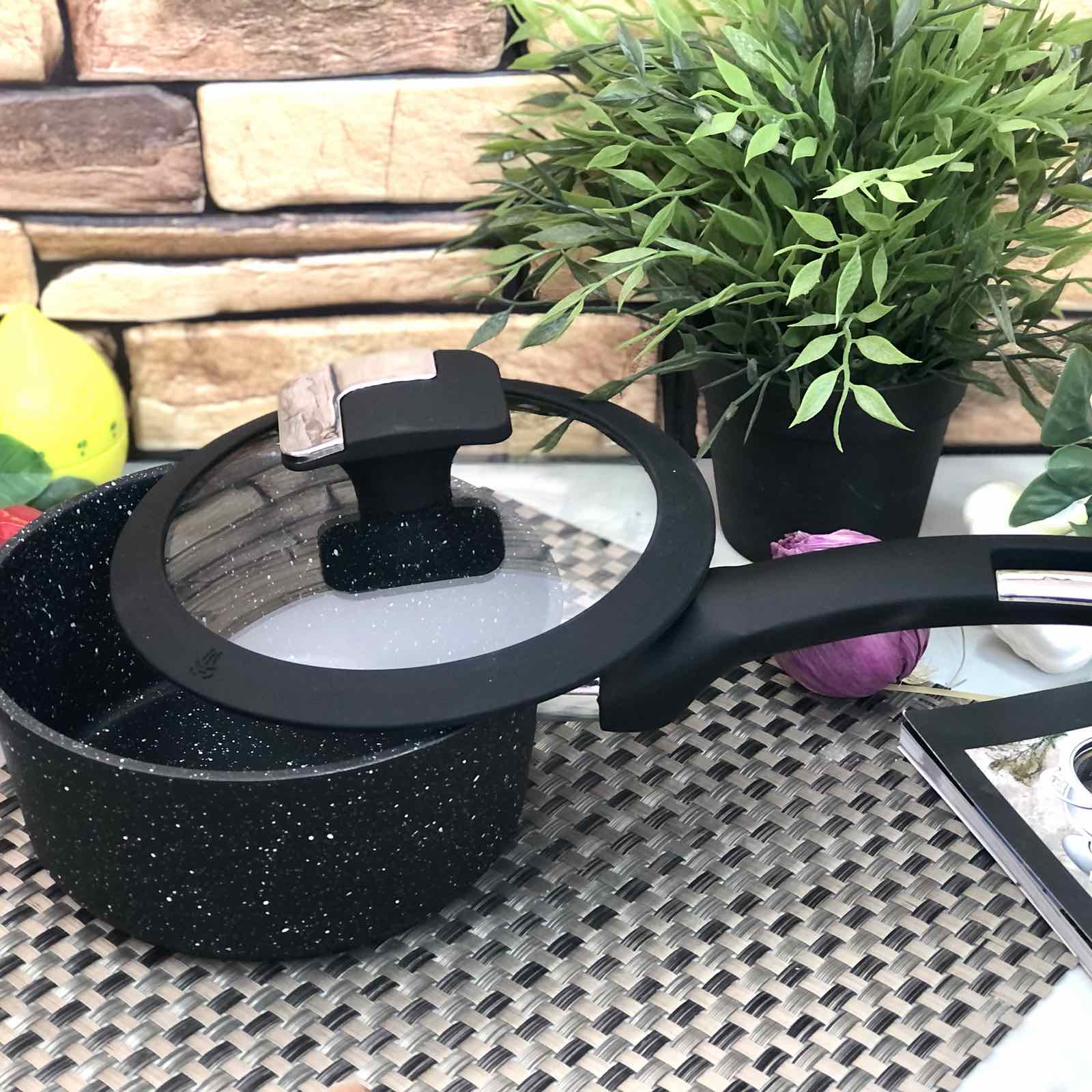 Ковш с крышкой и мраморным покрытием 1,3 л A-Plus - 3011 ✅ базовая цена $14.60 ✔ Опт ✔ Скидки ✔ Заходите! - Интернет-магазин ✅ Фортуна-опт ✅