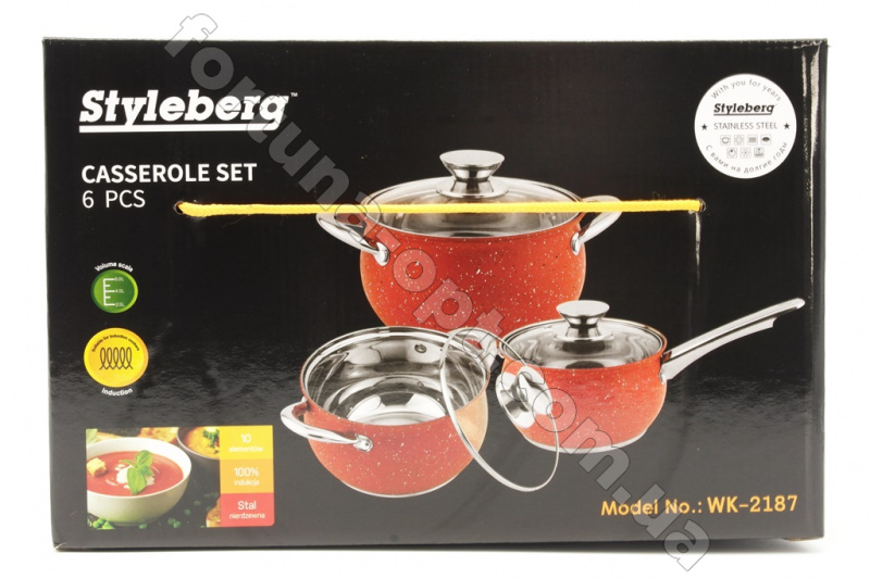 Набор кастрюль с мраморным покрытием А-Plus - 2187 ✅ базовая цена $27.48 ✔ Опт ✔ Скидки ✔ Заходите! - Интернет-магазин ✅ Фортуна-опт ✅