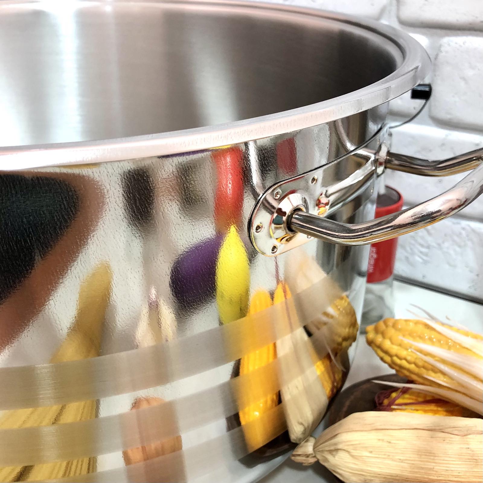 Кастрюля из нержавеющей стали Home Perfect - 2319 - 28 л ✅ базовая цена 1&nbsp;276 грн. ✔ Опт ✔ Скидки ✔ Заходите! - Интернет-магазин ✅ Фортуна-опт ✅