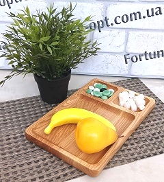 Менажница Ясень 20х30см квадратная 3 секции 0130 ✅ базовая цена 174.10 грн. ✔ Опт ✔ Скидки ✔ Заходите! - Интернет-магазин ✅ Фортуна-опт ✅