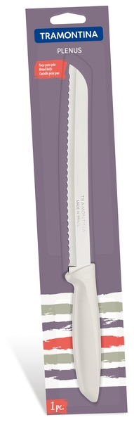 Нож для хлеба 203 мм Трамонтина PLENUS в блистере светло-серая ручка - 23422/138 ✅ базовая цена 148.65 грн. ✔ Опт ✔ Скидки ✔ Заходите! - Интернет-магазин ✅ Фортуна-опт ✅