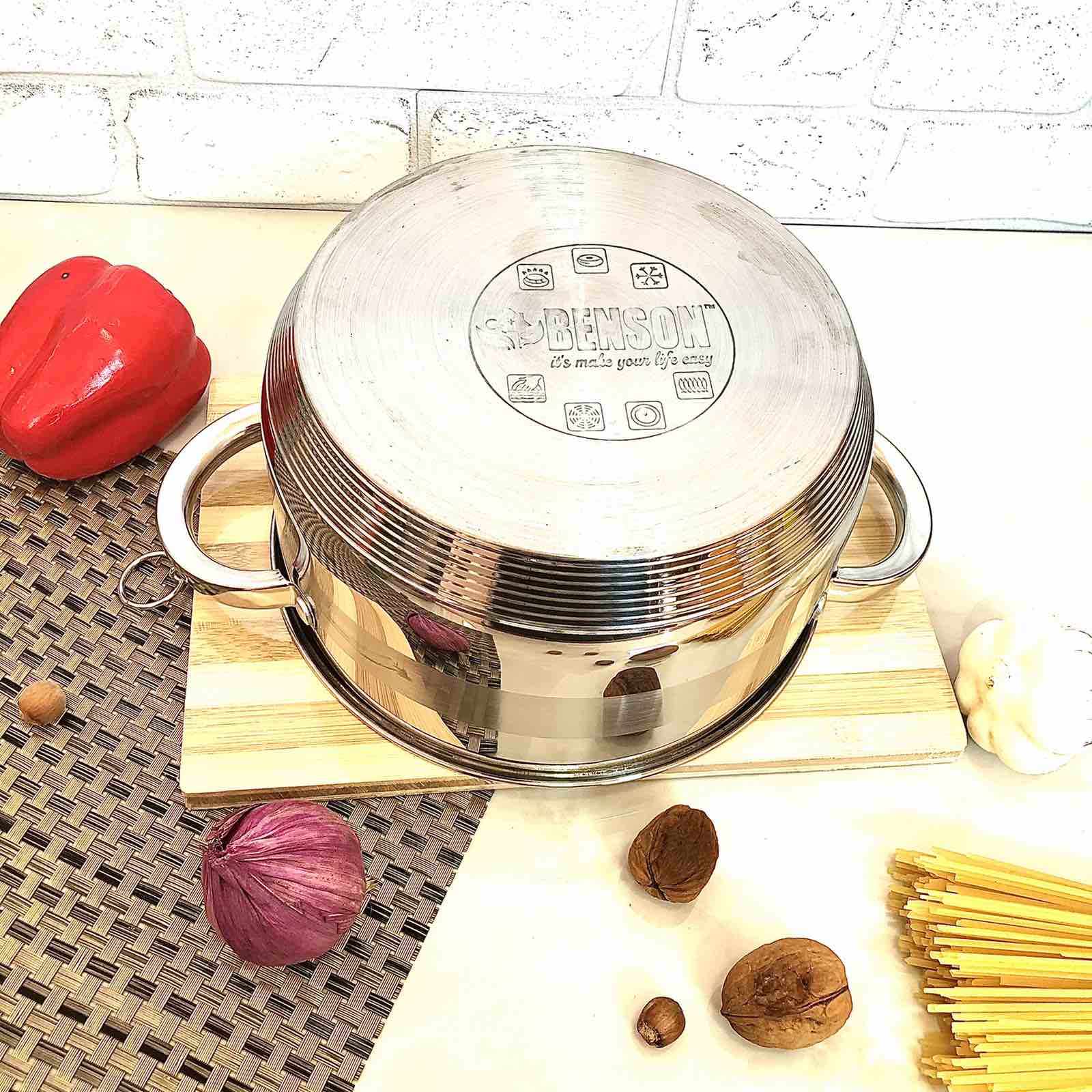 Кастрюля с крышкой Benson BN - 221 - 6,5 л ✅ базовая цена $22.83 ✔ Опт ✔ Скидки ✔ Заходите! - Интернет-магазин ✅ Фортуна-опт ✅