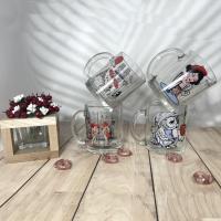 Чашка стекло 320 мл "Coffe time" 8132-1208 ➜ Оптом и в розницу ✅ актуальная цена - Интернет магазин ✅ Фортуна ✅