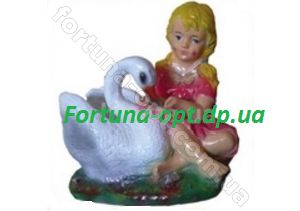 Цветочник Девочка с лебедем (полимер) 0471 ➜ Оптом и в розницу ✅ актуальная цена -Интернет магазин ✅ Фортуна ✅