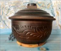 Жаровня резная из красной глины 4л - 2931 ✅ базовая цена 223.78 грн. ✔ Опт ✔ Акции ✔ Заходите! - Интернет-магазин Fortuna-opt.com.ua.