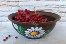 Миска Киссе 0,6л (красная глина) рис 7775 ➜ Оптом и в розницу ✅ актуальная цена - Интернет магазин ✅ Фортуна ✅