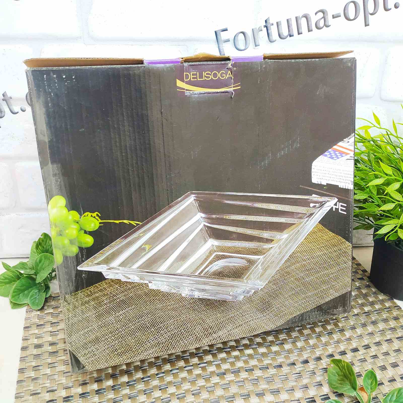 Блюдо-фруктовница квадрат 36 см под хрусталь Helios - 5107 ✅ базовая цена 248.46 грн. ✔ Опт ✔ Скидки ✔ Заходите! - Интернет-магазин ✅ Фортуна-опт ✅