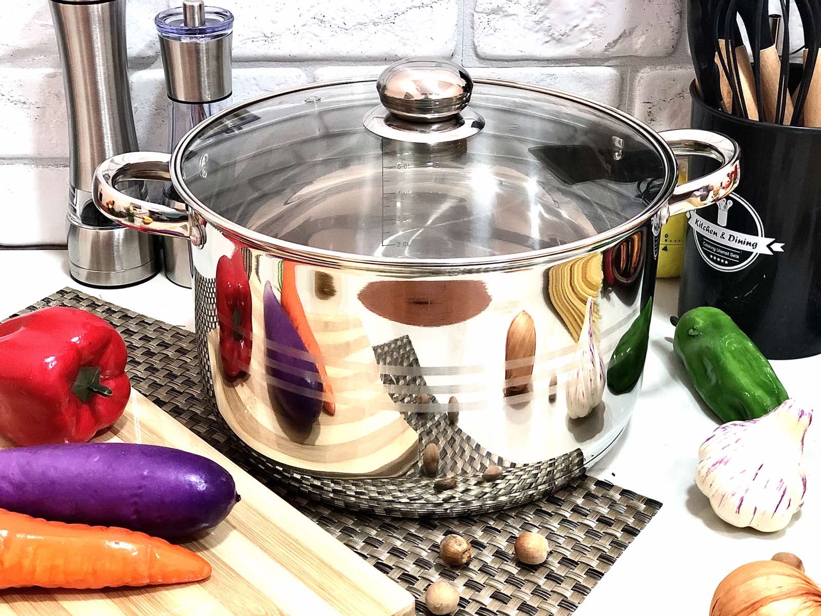 Кастрюля со стеклянной крышкой A-Plus - 2168 - 5,1 л  ✅ базовая цена $11.31 ✔ Опт ✔ Скидки ✔ Заходите! - Интернет-магазин ✅ Фортуна-опт ✅