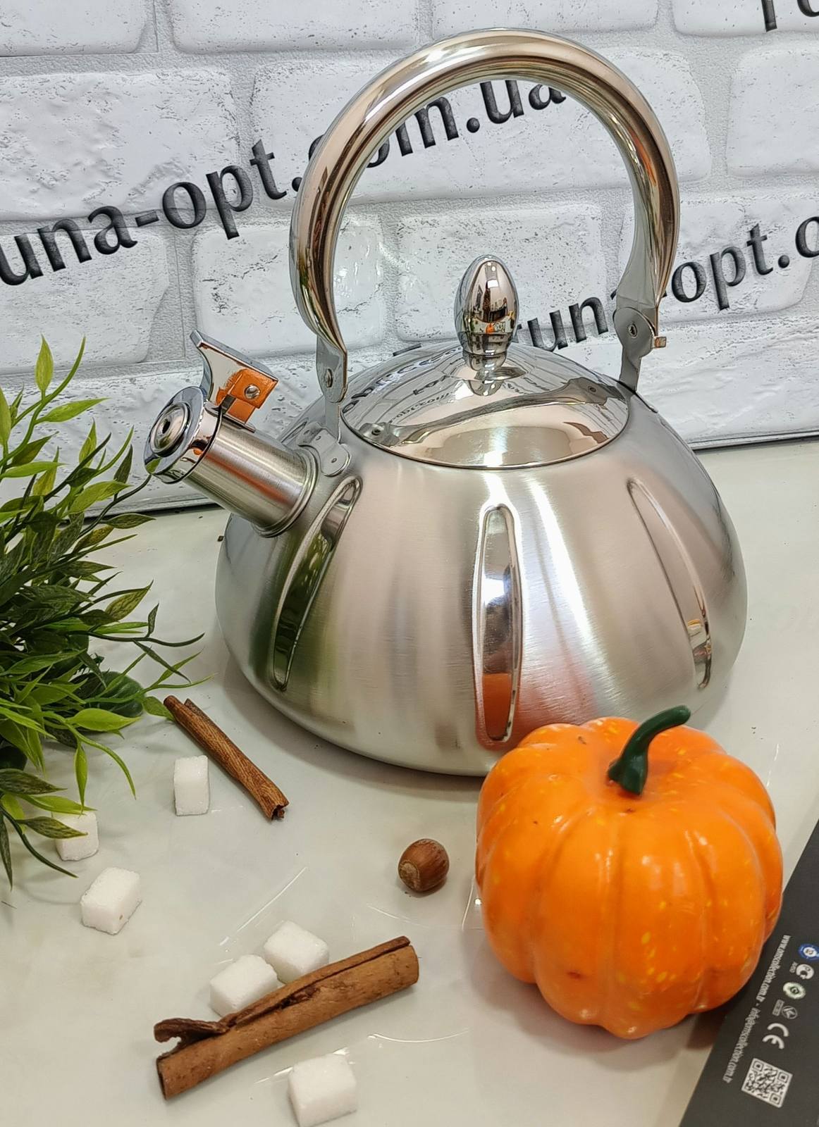 Чайник со свистком (нержавейка) 3 л A-Plus - 1376 ✅ базовая цена $11.80 ✔ Опт ✔ Скидки ✔ Заходите! - Интернет-магазин ✅ Фортуна-опт ✅