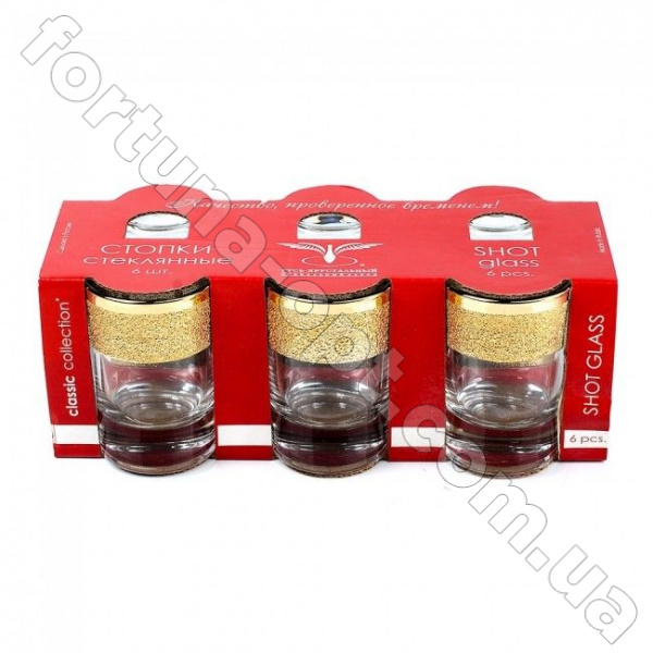 Набор стопок Золотой карат KAV 22-837 50 мл ➜ Оптом и в розницу ✅ актуальная цена -Интернет магазин ✅  Фортуна ✅