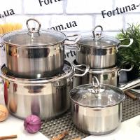 Набор посуды из нержавеющей стали A-Plus - 1295 ➜ Оптом и в розницу ✅ актуальная цена - Интернет магазин ✅ Фортуна ✅