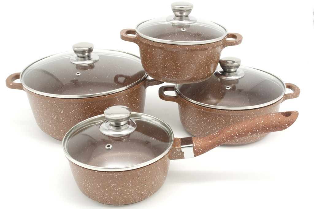 Набор кастрюль с мраморным покрытием А-Плюс -1507  ✅ базовая цена $54.61 ✔ Опт ✔ Скидки ✔ Заходите! - Интернет-магазин ✅ Фортуна-опт ✅