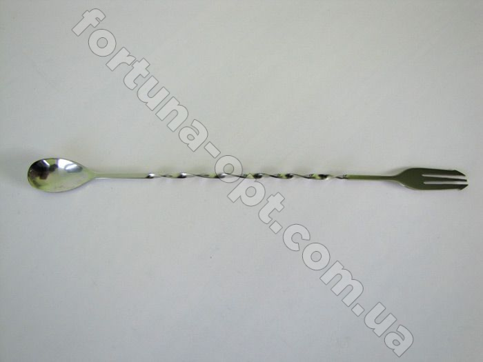 Ложка для коктейля витая из нержавеющей стали - 14635 (33 см) ➜ Оптом и в розницу ✅ актуальная цена -Интернет магазин ✅ Фортуна ✅