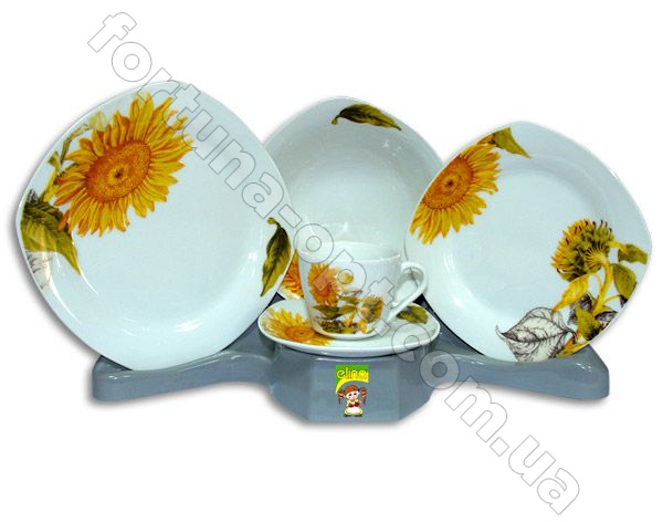 Набор квадратных тарелок Elina EL - 1050A 30 предметов ➜ Оптом и в розницу ✅ актуальная цена - Интернет магазин ✅ Фортуна ✅