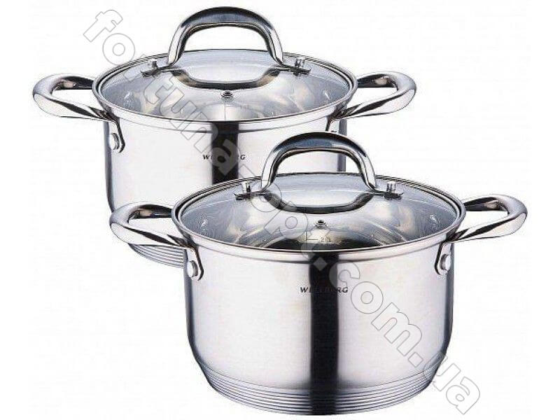 Набор посуды 4 предмета Wellberg WB - 1076 ➜ Оптом и в розницу ✅ актуальная цена - Интернет магазин ✅ Фортуна ✅