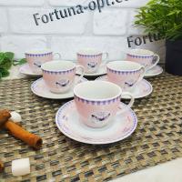 Набор кофейный 12пр 80 мл Цветы микс 1452 ➜ Оптом и в розницу ✅ актуальная цена - Интернет магазин ✅ Фортуна ✅