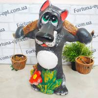  Волк №5 с коромыслом керамический 0884 ➜ Оптом и в розницу ✅ актуальная цена -Интернет магазин ✅ Фортуна ✅