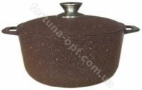 Казан - кастрюля с крышкой коричневый гранит Талко АК 3006 - 6 л ✅ базовая цена 657.37 грн. ✔ Опт ✔ Акции ✔ Заходите! - Интернет-магазин Fortuna-opt.com.ua.