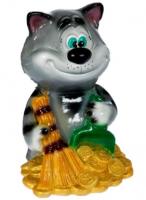  Кот с веником керамический 1709 ➜ Оптом и в розницу ✅ актуальная цена -Интернет магазин ✅ Фортуна ✅