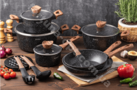 Набор посуды Edenberg EB - 5616 Ebony Maple Line - 15 пр, мраморное покрытие➜Опотом и в розницу✅актуальная цена -Интернет магазин ✅Фортуна✅