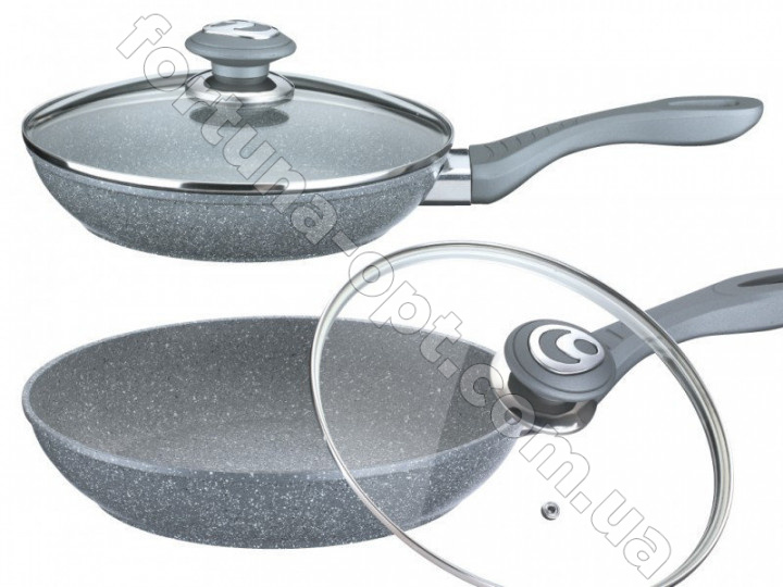 Сковородка Benson BN - 515 24*5.5 см с крышкой и гранитным покрытием ✅ базовая цена $11.03 ✔ Опт ✔ Скидки ✔ Заходите! - Интернет-магазин ✅ Фортуна-опт ✅