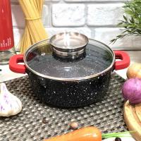 Казан - кастрюля круглая с мраморным покрытием A-Plus - 1469 - 2,4 л - 20 см ✅ базовая цена $14.05 ✔ Опт ✔ Акции ✔ Заходите! - Интернет-магазин Fortuna-opt.com.ua.