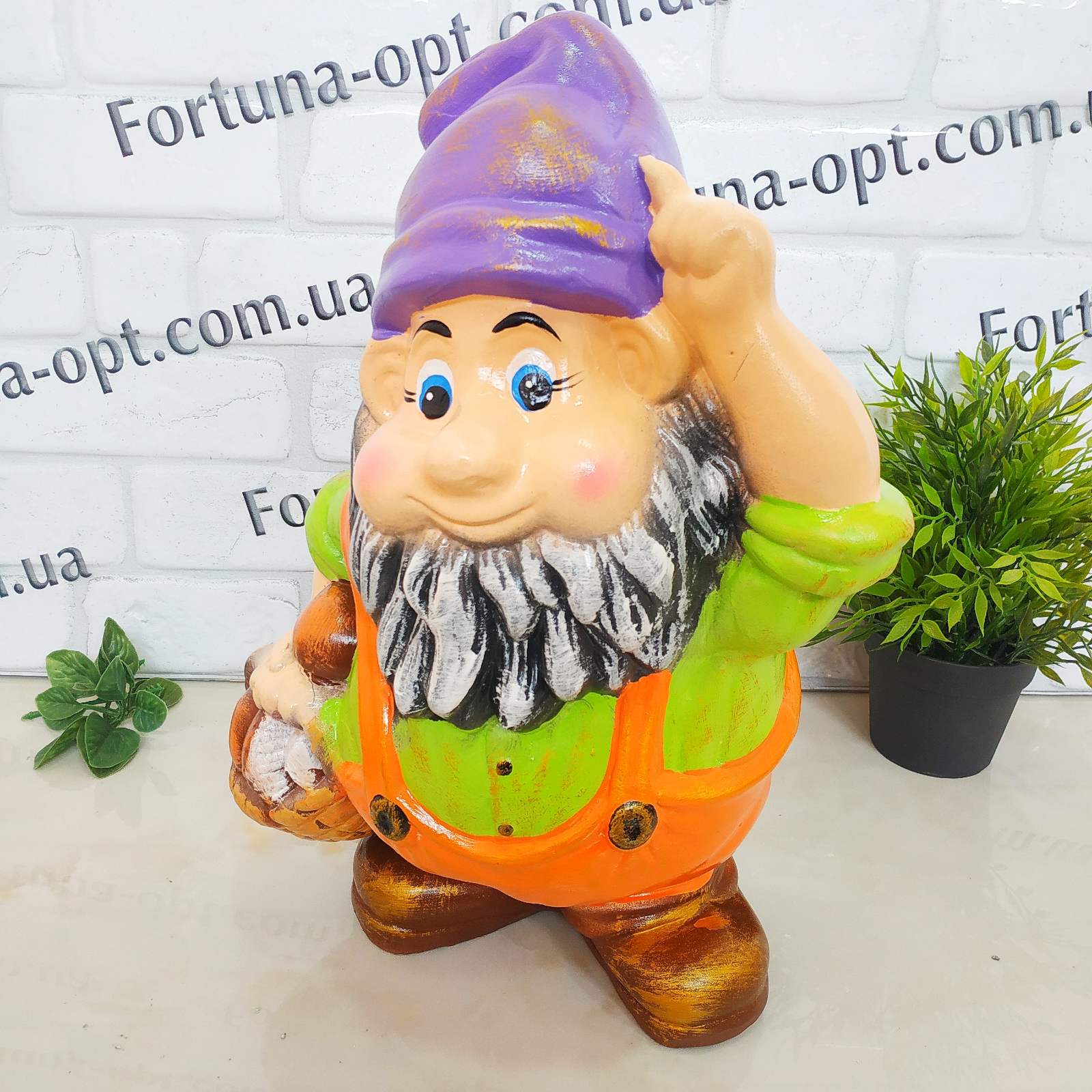  Гном с корзиной керамический 1705 ✅ базовая цена 488.40 грн. ✔ Опт ✔ Скидки ✔ Заходите! - Интернет-магазин ✅ Фортуна-опт ✅