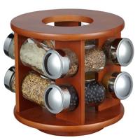 Спецовница на деревянной подставке 8шт d18*17см Stenson 3820 ➜ Оптом и в розницу ✅ актуальная цена -Интернет магазин ✅ Фортуна ✅