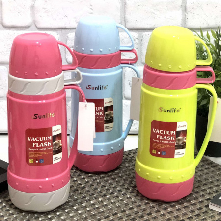 Термос 1 л стекло с двумя чашами Frico FRU - 269 ➜ фото ➜ розн цена $8.90 - Интернет-магазин ✅ Fortuna-opt.com.ua. ✅ 