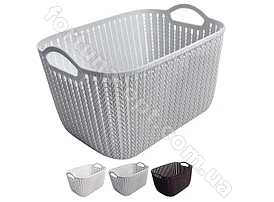 Корзина-плетенка с ручками пластик 38*28*21 см - Stenson - 84527 ✅ базовая цена $4.12 ✔ Опт ✔ Акции ✔ Заходите! - Интернет-магазин Fortuna-opt.com.ua.