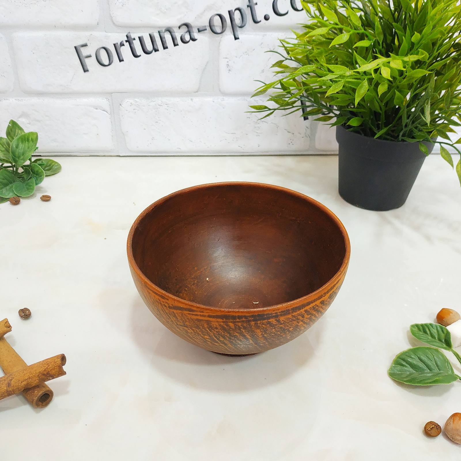 Миска Киссе из красной глины 0,6 л гладкая - 7774 ✅ базовая цена 41.44 грн. ✔ Опт ✔ Скидки ✔ Заходите! - Интернет-магазин ✅ Фортуна-опт ✅