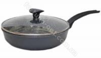 Сковорода cо стеклянной крышкой темно - серый гранит Талко AD 40243 - 24 см ✅ базовая цена 383.04 грн. ✔ Опт ✔ Акции ✔ Заходите! - Интернет-магазин Fortuna-opt.com.ua.