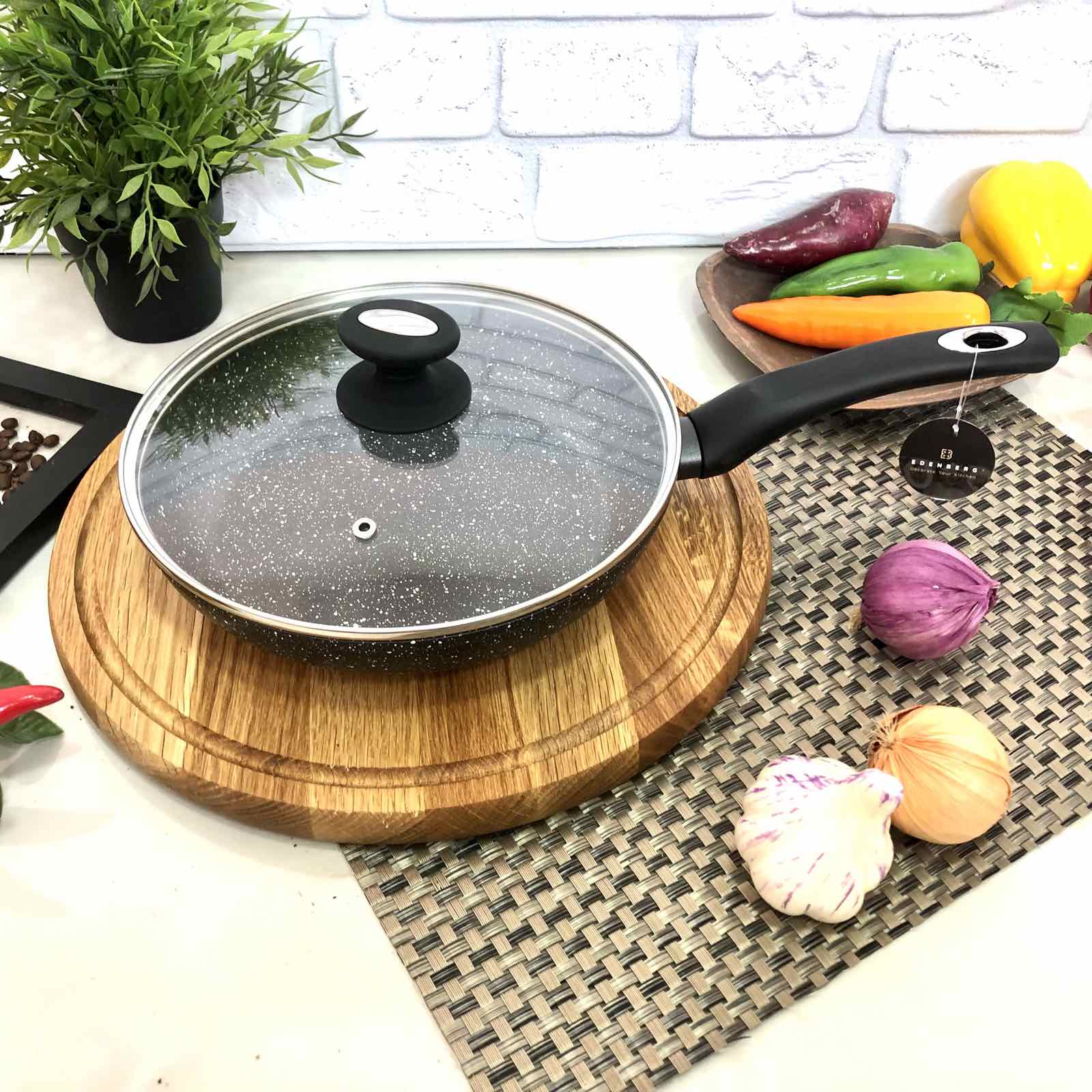 Сковорода с крышкой Edenberg EB 24 см - 4109  ✅ базовая цена $14.34 ✔ Опт ✔ Скидки ✔ Заходите! - Интернет-магазин ✅ Фортуна-опт ✅