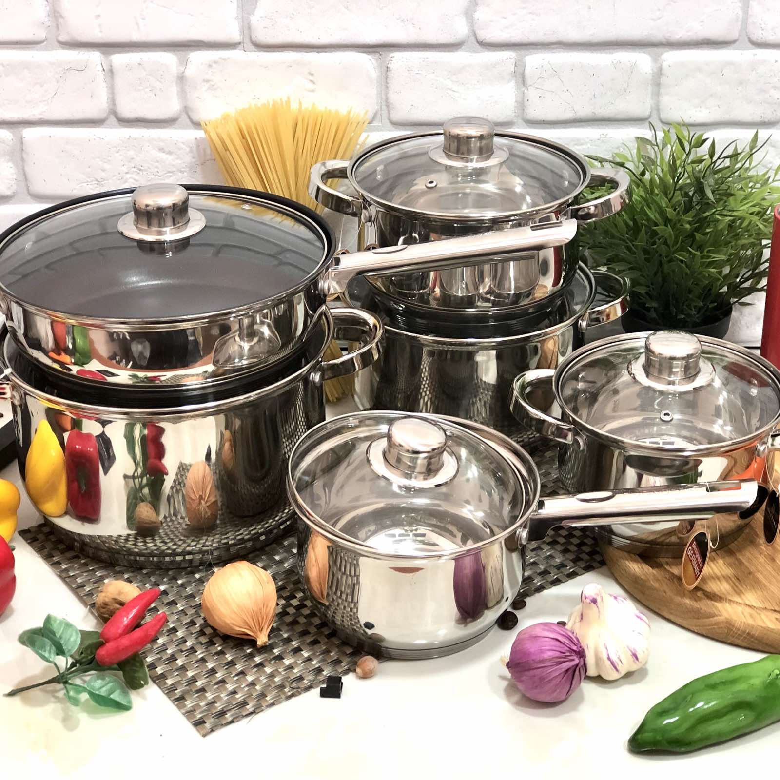 Набор кастрюль из нержавеющей стали Swis Family Lux - 3735 ( SW - 9992 )➜ Опт и розница ✅ актуальная цена -Интернет магазин ✅ Фортуна ✅